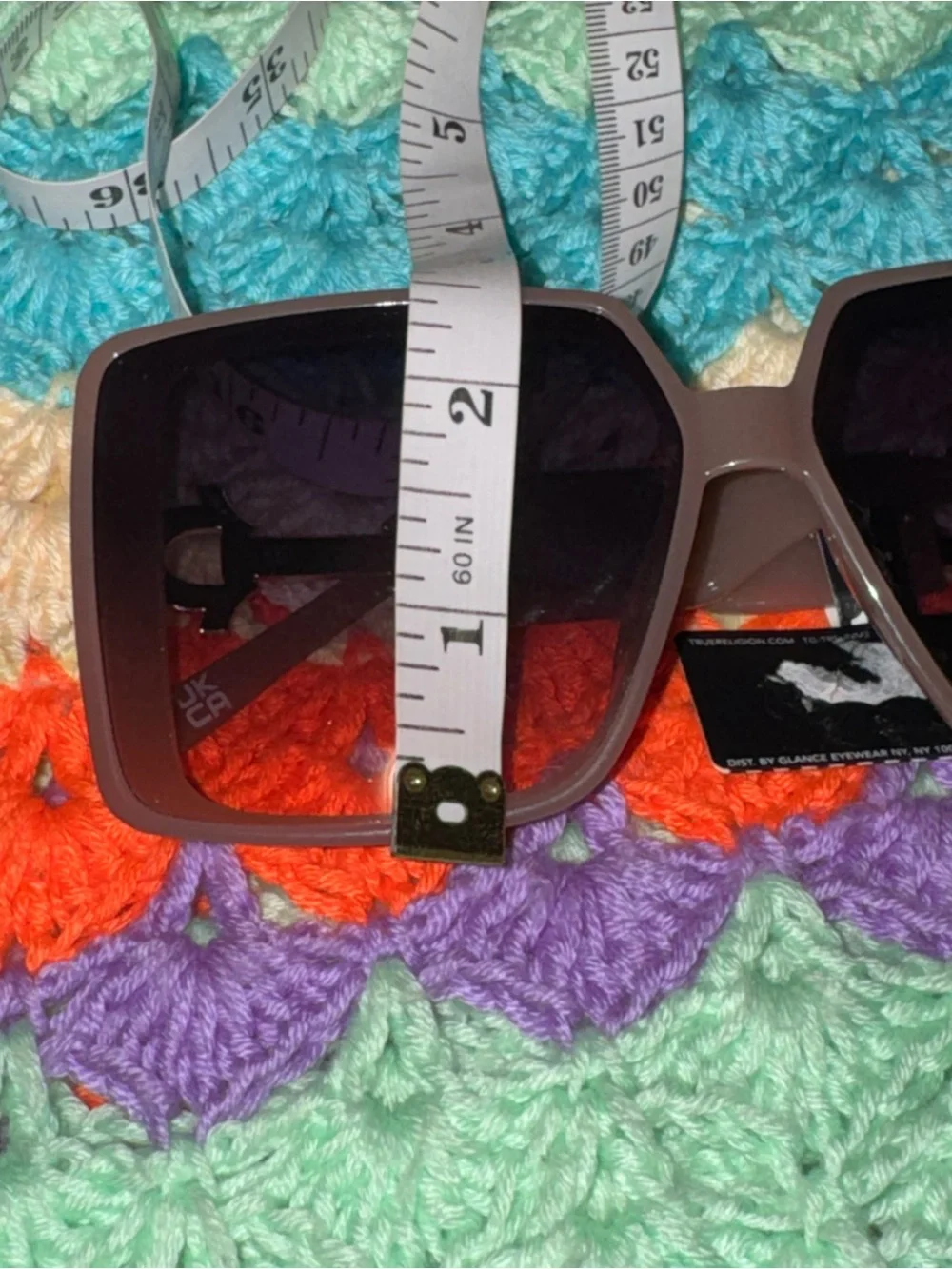 True Religion Pink Oversized Square Sunglasses